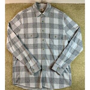 Faherty Brand Mens Legend Sweater Shirt Flannel Gray Plaid Large L MSRP $178